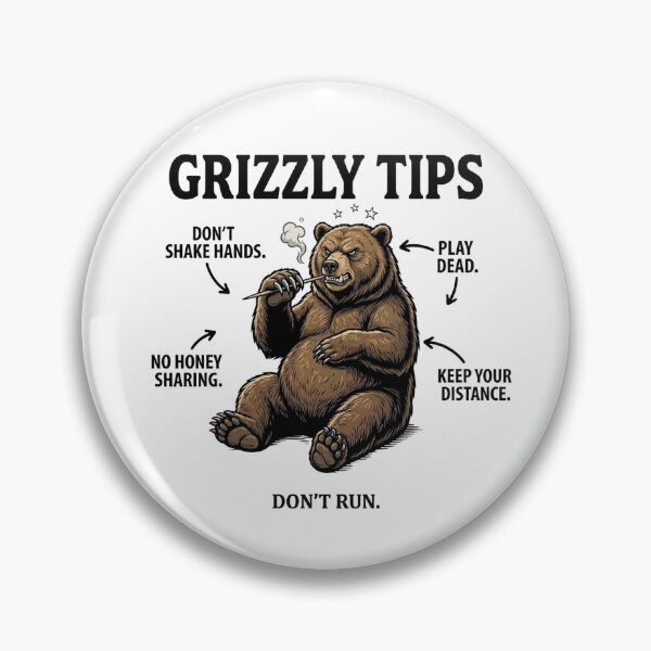 Item preview, Grizzly Tips Funny Bear Nature Guide Survival Skills designed and sold by JVDesignsShop.