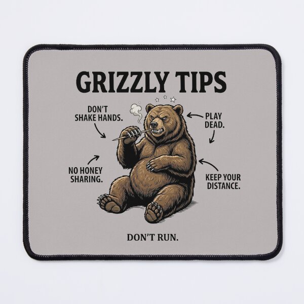 Item preview, Grizzly Tips Funny Bear Nature Guide Survival Skills designed and sold by JVDesignsShop.