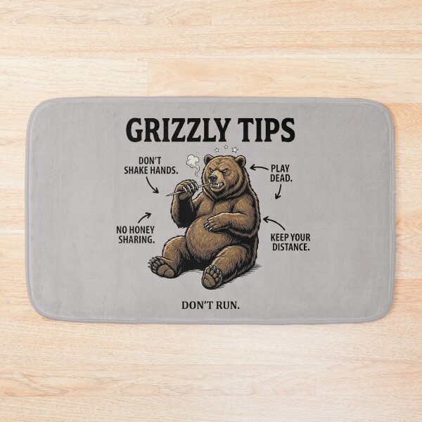 Item preview, Grizzly Tips Funny Bear Nature Guide Survival Skills designed and sold by JVDesignsShop.