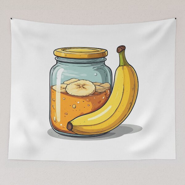 Item preview, Banana Jam Jar Illustration – Sweet Homemade Fruit Preserve Design designed and sold by Karolina’s Cozy Creations.