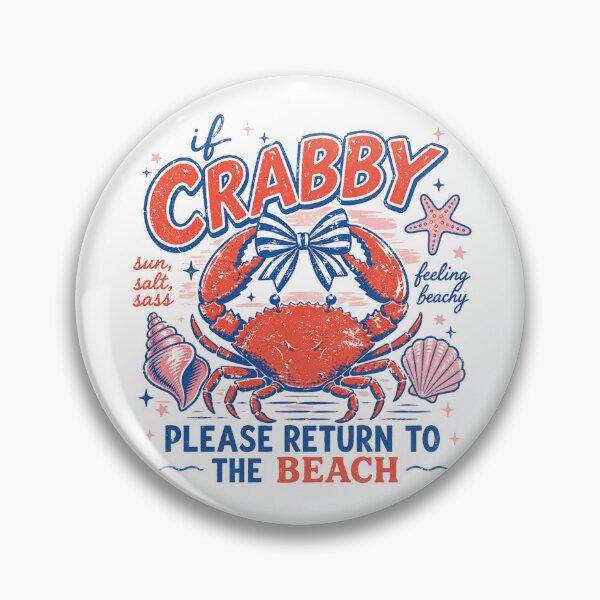 Item preview, If Crabby Please Return To The Beach Vintage Nautical Crab Graphic designed and sold by DoodloraStudio.