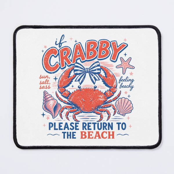 Item preview, If Crabby Please Return To The Beach Vintage Nautical Crab Graphic designed and sold by DoodloraStudio.