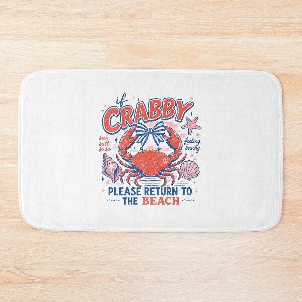 Item preview, If Crabby Please Return To The Beach Vintage Nautical Crab Graphic designed and sold by DoodloraStudio.