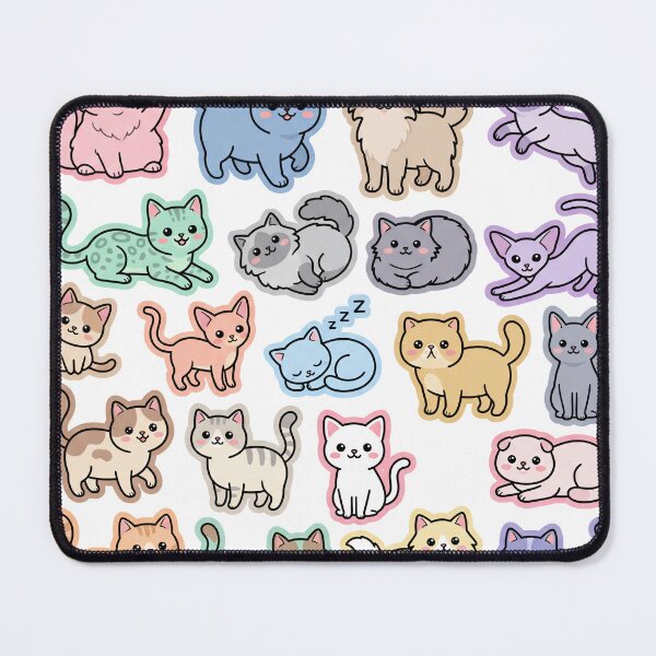 Item preview, Kawaii Cat Party - Cute Chibi Kitty Sticker Sheet designed and sold by VineVibe16Studio.