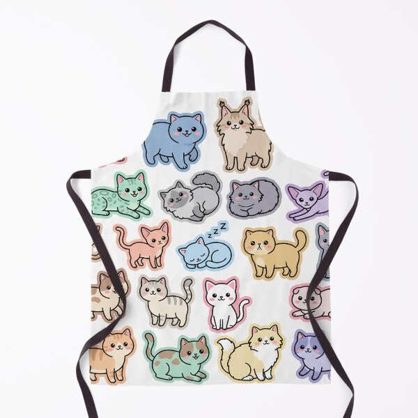 Item preview, Kawaii Cat Party - Cute Chibi Kitty Sticker Sheet designed and sold by VineVibe16Studio.