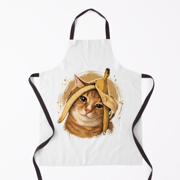 Item preview, Cute Orange Cat with Banana Peel Hat Meme Design designed and sold by McPurrface.