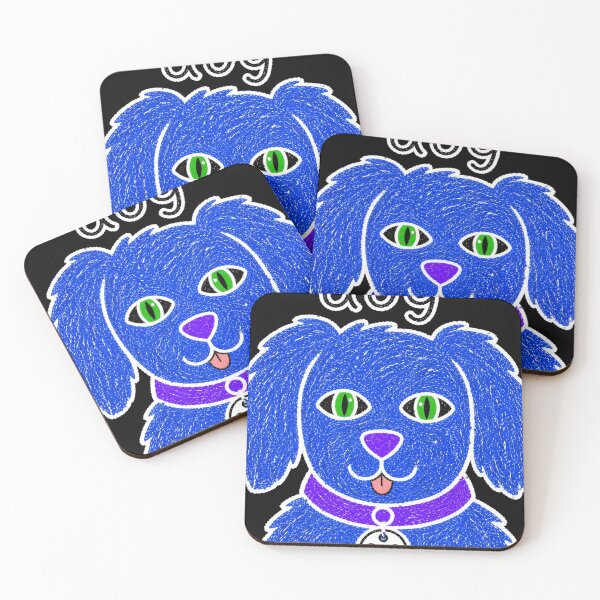 Item preview, Cute Blue Dog Green Eyes Doodle designed and sold by ZunZunArt.