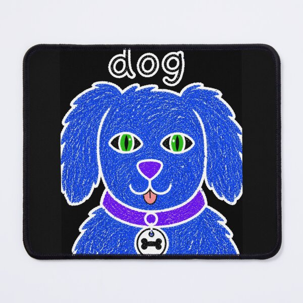 Item preview, Cute Blue Dog Green Eyes Doodle designed and sold by ZunZunArt.