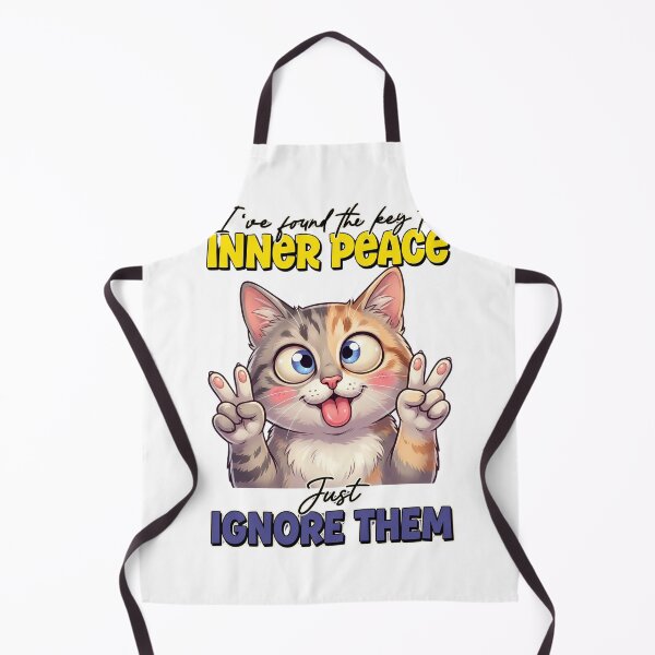 Item preview, I’ve Found the Secret to Inner Peace Funny Cat – Just Ignore Them Meme designed and sold by ColorFlick.