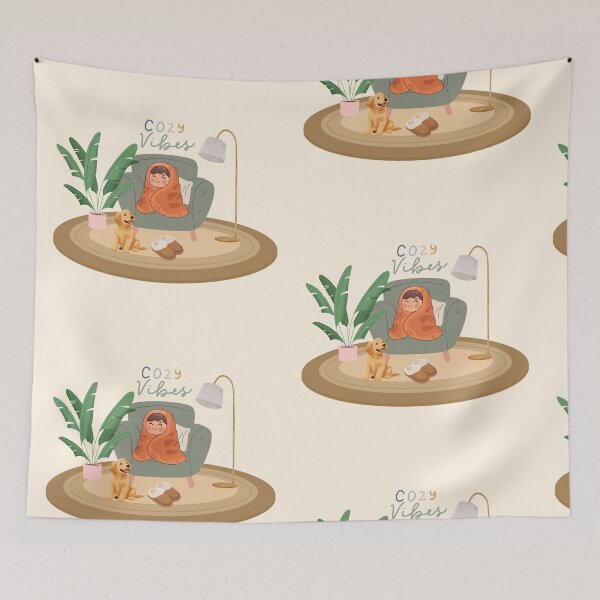 Item preview, Cozy Vibes Peaceful Reading Illustration designed and sold by Cutethings3.