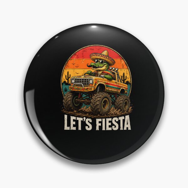 Item preview, Let's Fiesta, Funny Mexican Dinosaur Monster Truck, Cinco De Mayo Party Vintage Retro Cartoon Mexico designed and sold by NewaveBoutique.