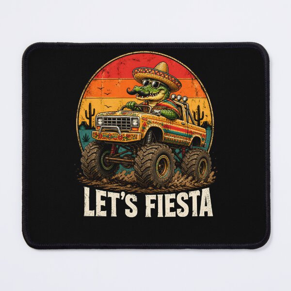 Item preview, Let's Fiesta, Funny Mexican Dinosaur Monster Truck, Cinco De Mayo Party Vintage Retro Cartoon Mexico designed and sold by NewaveBoutique.