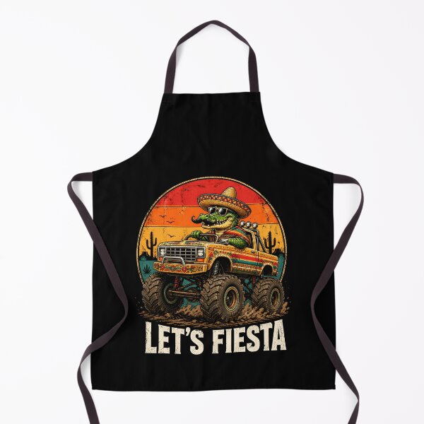 Item preview, Let's Fiesta, Funny Mexican Dinosaur Monster Truck, Cinco De Mayo Party Vintage Retro Cartoon Mexico designed and sold by NewaveBoutique.