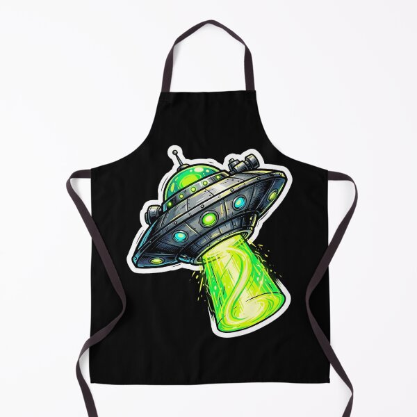 Item preview, Comic Art UFO Flying Saucer Glowing Green Tractor Beam designed and sold by novadawy.