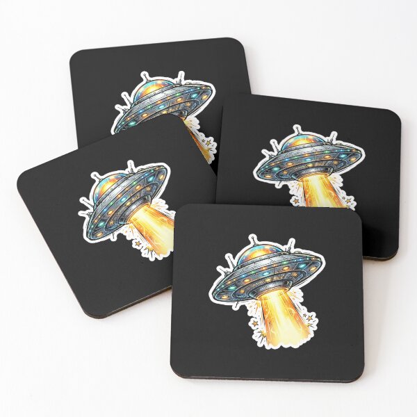 Item preview, Comic Book UFO Flying Saucer Orange Tractor Beam designed and sold by novadawy.