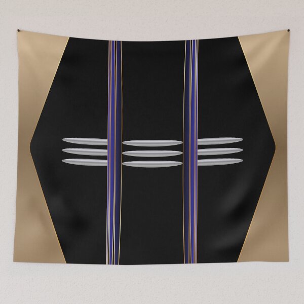 Item preview, Bronze Meridian — Black Gold and Navy Geometric Abstract designed and sold by Dee Tirang.