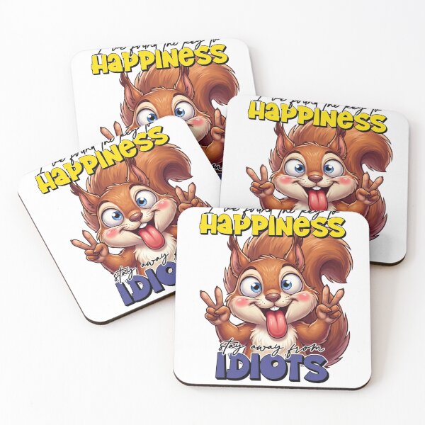 Item preview, I’ve Found the Key to Happiness Funny Squirrel – Stay Away From Idiots Meme designed and sold by ColorFlick.