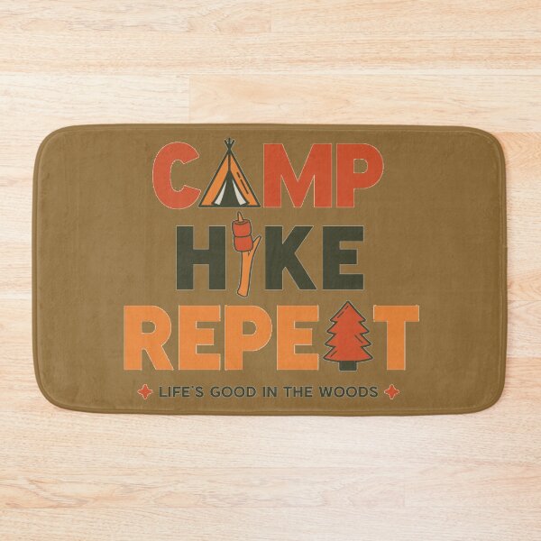 Artikelvorschau, Camp Hike Repeat – Retro-Outdoor-Abenteuergrafik entworfen und verkauft von TZAR WORKS.