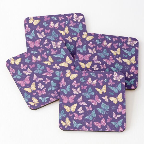 Item preview, Elegant Butterfly Swarm Purple Pattern Art designed and sold by NicolasGlowArt.