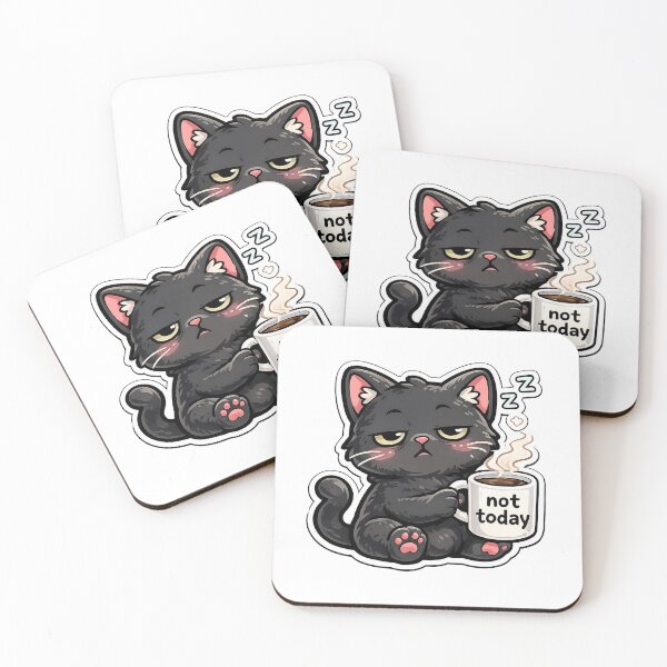 Item preview, Sleepy cat holding a coffee mug designed and sold by DripAndDrift.