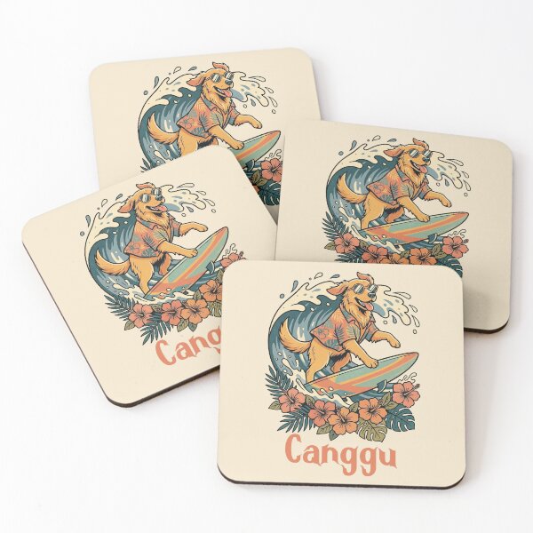 Item preview, Surfing Dog Tropical Retro Wave Canggu Vibes designed and sold by MythicCotton.