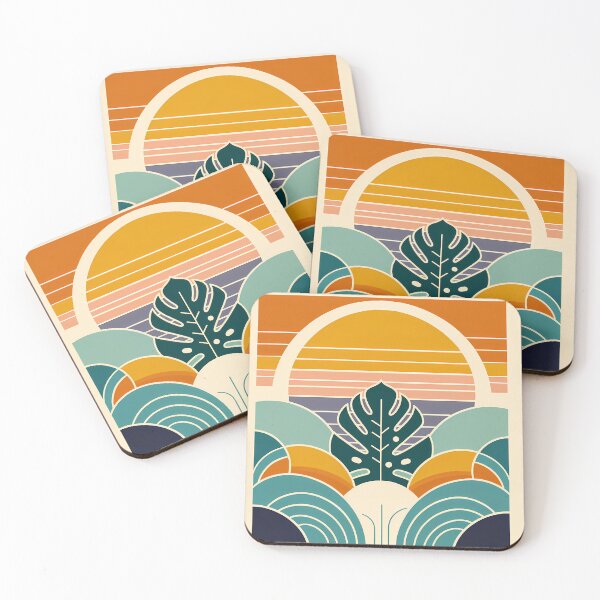 Item preview, Geometric Monstera Sunset designed and sold by InkSmithery.