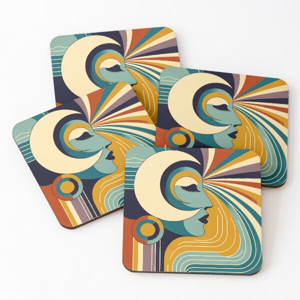 Item preview, Retro abstract portrait with sunburst lines designed and sold by InkSmithery.