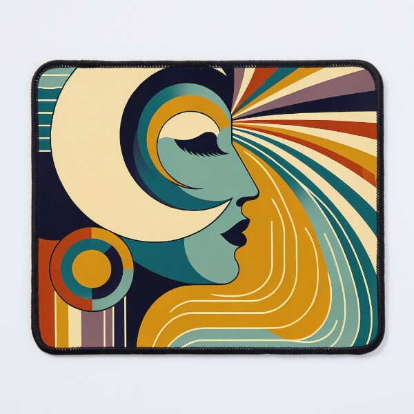 Item preview, Retro abstract portrait with sunburst lines designed and sold by InkSmithery.