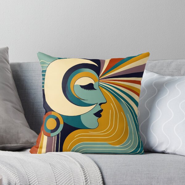 Item preview, Retro abstract portrait with sunburst lines designed and sold by InkSmithery.