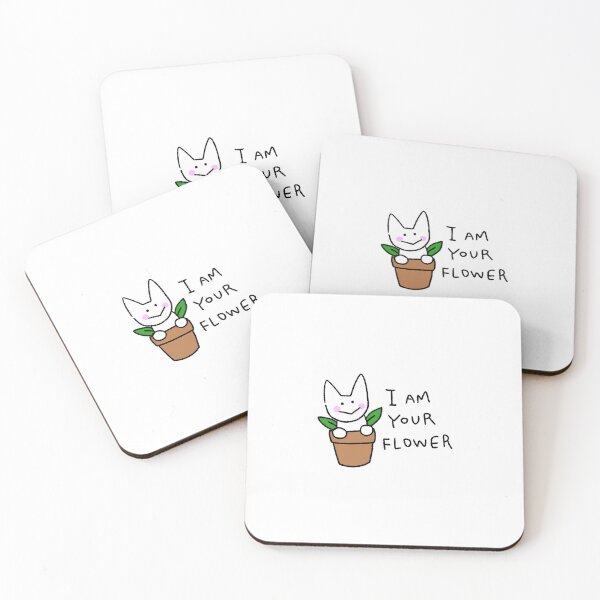 Item preview, I Am Your Flower Cat Sticker | Cute White Cat Plant Doodle | Sweet Wholesome Cat Art designed and sold by lazydayz16.