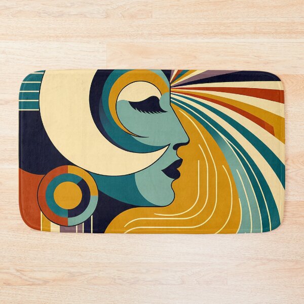 Item preview, Retro abstract portrait with sunburst lines designed and sold by InkSmithery.