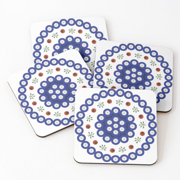 Item preview, Bolesławiec Polish Pottery Folk Floral Plate Pattern designed and sold by MashaVed.