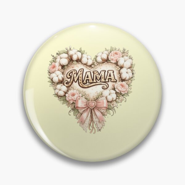 Item preview, Mama Heart Floral - Rustic Cotton and Pink Roses Farmhouse Style designed and sold by Lozarux.