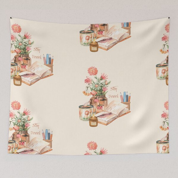Item preview, Stay Focused Cozy Study Desk Illustration designed and sold by Cutethings3.