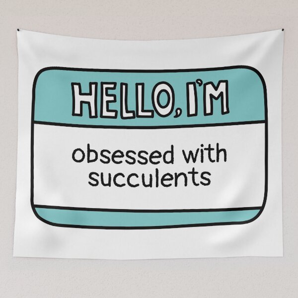 Item preview, Obsessed With Succulents – Plant Lover Name Tag designed and sold by MaryAller.