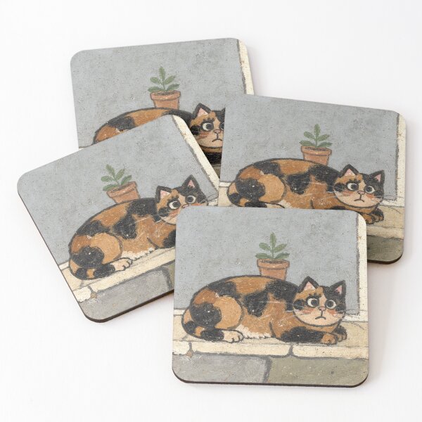 Item preview, Primitive Cat Portrait - Folk Art Vintage designed and sold by PictorialWhimsy.