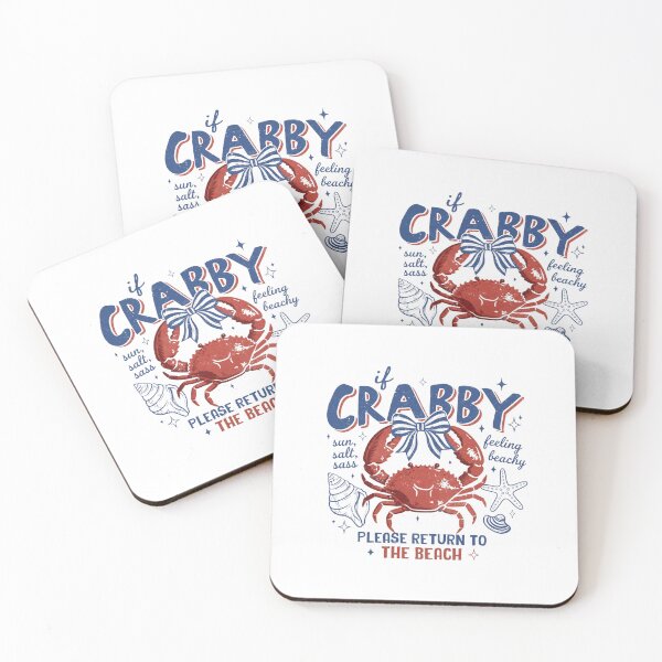Item preview, If Crabby Please Return To The Beach Vintage Nautical Crab Graphic designed and sold by DoodloraStudio.