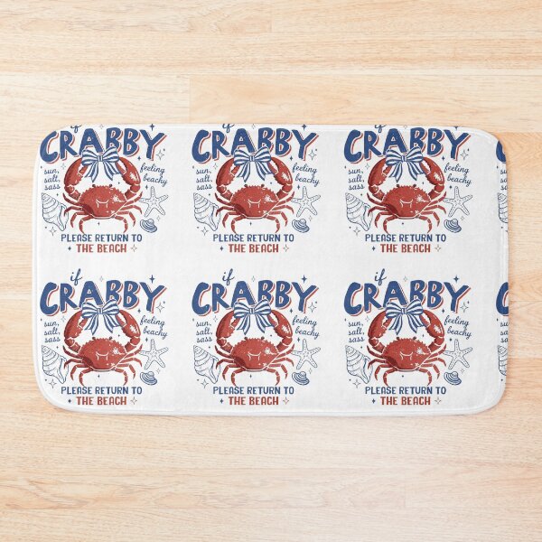 Item preview, If Crabby Please Return To The Beach Vintage Nautical Crab Graphic designed and sold by DoodloraStudio.