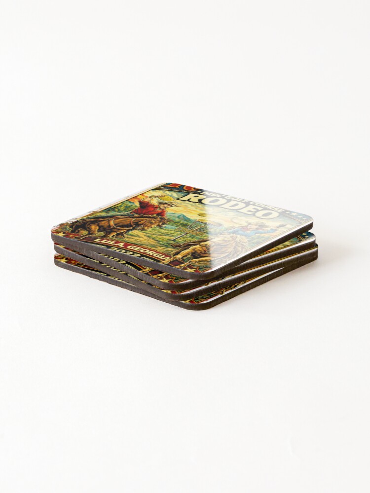 Thumbnail 4 of 5, Coasters (Set of 4), Red Hawk Rodeo designed and sold by DiscLula.