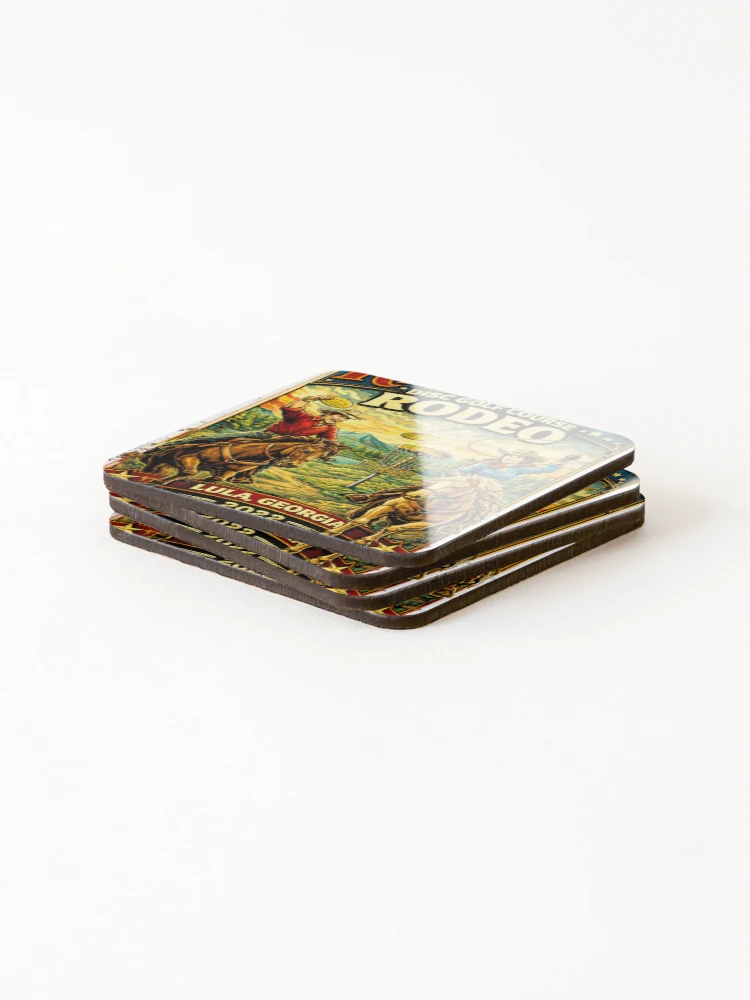 Thumbnail 4 of 5, Coasters (Set of 4), Red Hawk Rodeo designed and sold by DiscLula.