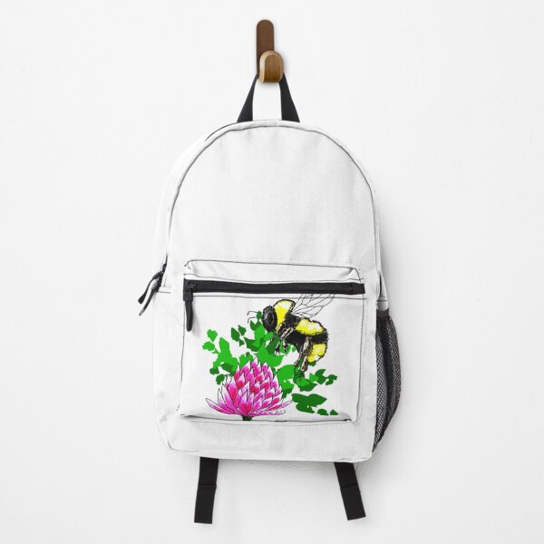 Item preview, Minimal Bee Flower Illustration Cottagecore Nature Art designed and sold by More Prussian Blue.
