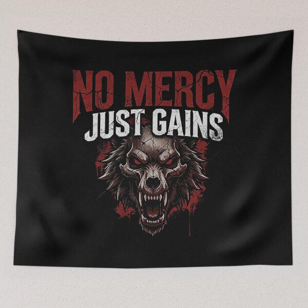 Item preview, Alpha Wolf Pump Cover - No Mercy Just Gains - Vintage Gym Wear designed and sold by No Excuses .