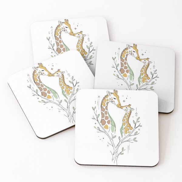 Item preview, Celestial Giraffe Mother and Baby Heart Art designed and sold by BestChoiceService.
