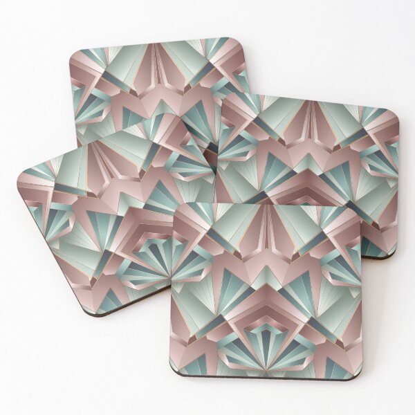 Item preview, Modern Abstract Mint Green Teal Pink Geometric Pattern designed and sold by LEILA ART SPACE.