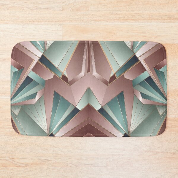 Item preview, Modern Abstract Mint Green Teal Pink Geometric Pattern designed and sold by LEILA ART SPACE.