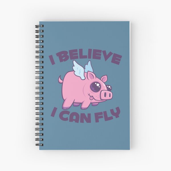 Item preview, I Believe I Can Fly Cute Kawaii Piggy designed and sold by fizzgig.