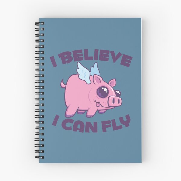 Item preview, I Believe I Can Fly Cute Kawaii Piggy designed and sold by fizzgig.