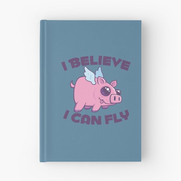 Item preview, I Believe I Can Fly Cute Kawaii Piggy designed and sold by fizzgig.