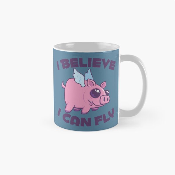 Item preview, I Believe I Can Fly Cute Kawaii Piggy designed and sold by fizzgig.