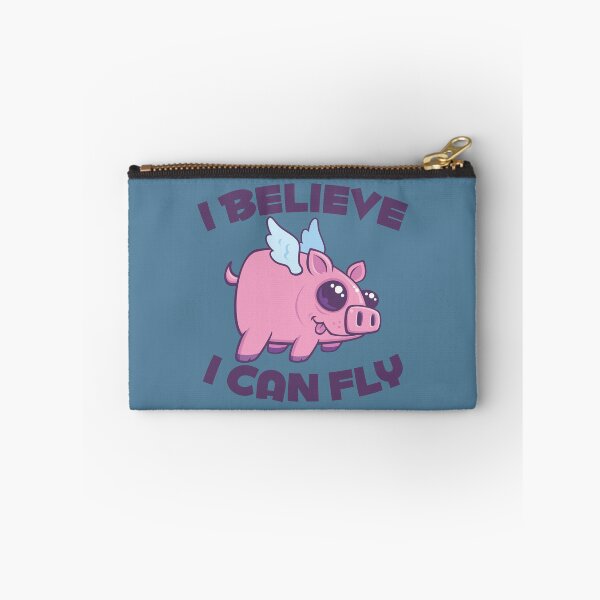 Item preview, I Believe I Can Fly Cute Kawaii Piggy designed and sold by fizzgig.